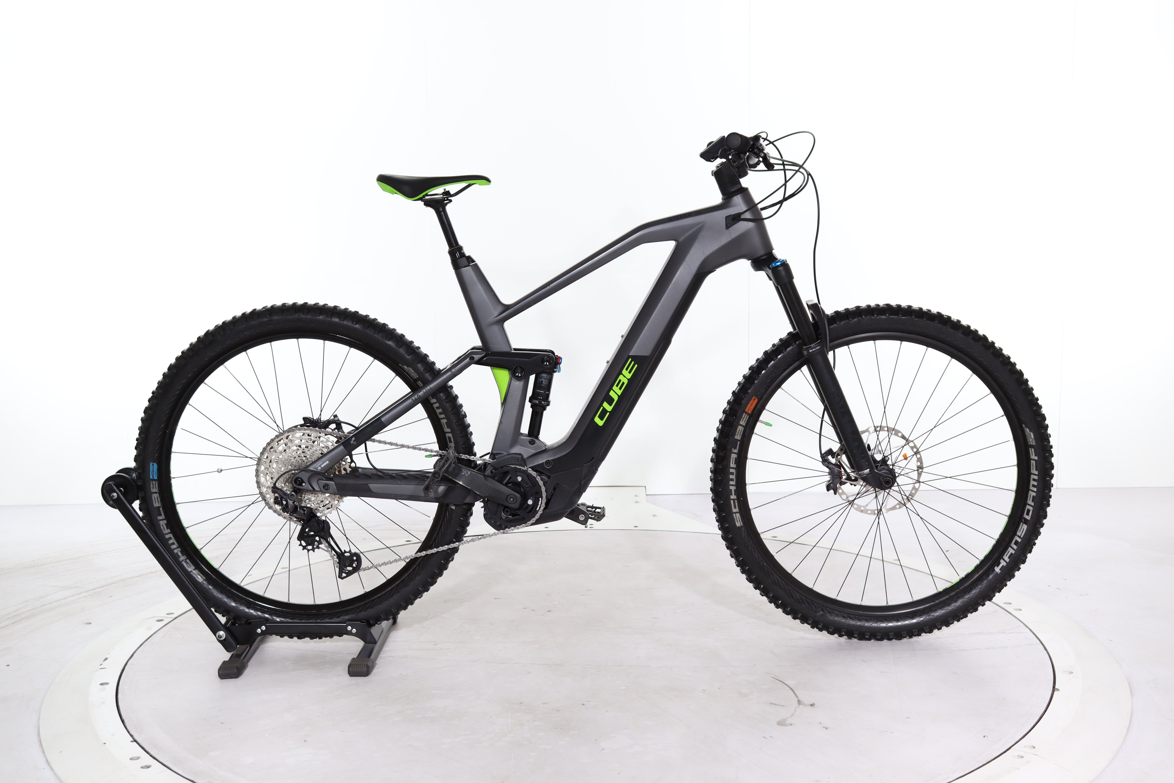 stereo hybrid 140 hpc sl 625 iridium ́n ́green 2021 Cube Stereo Hybrid 140 HPC SL electric bike refurbished