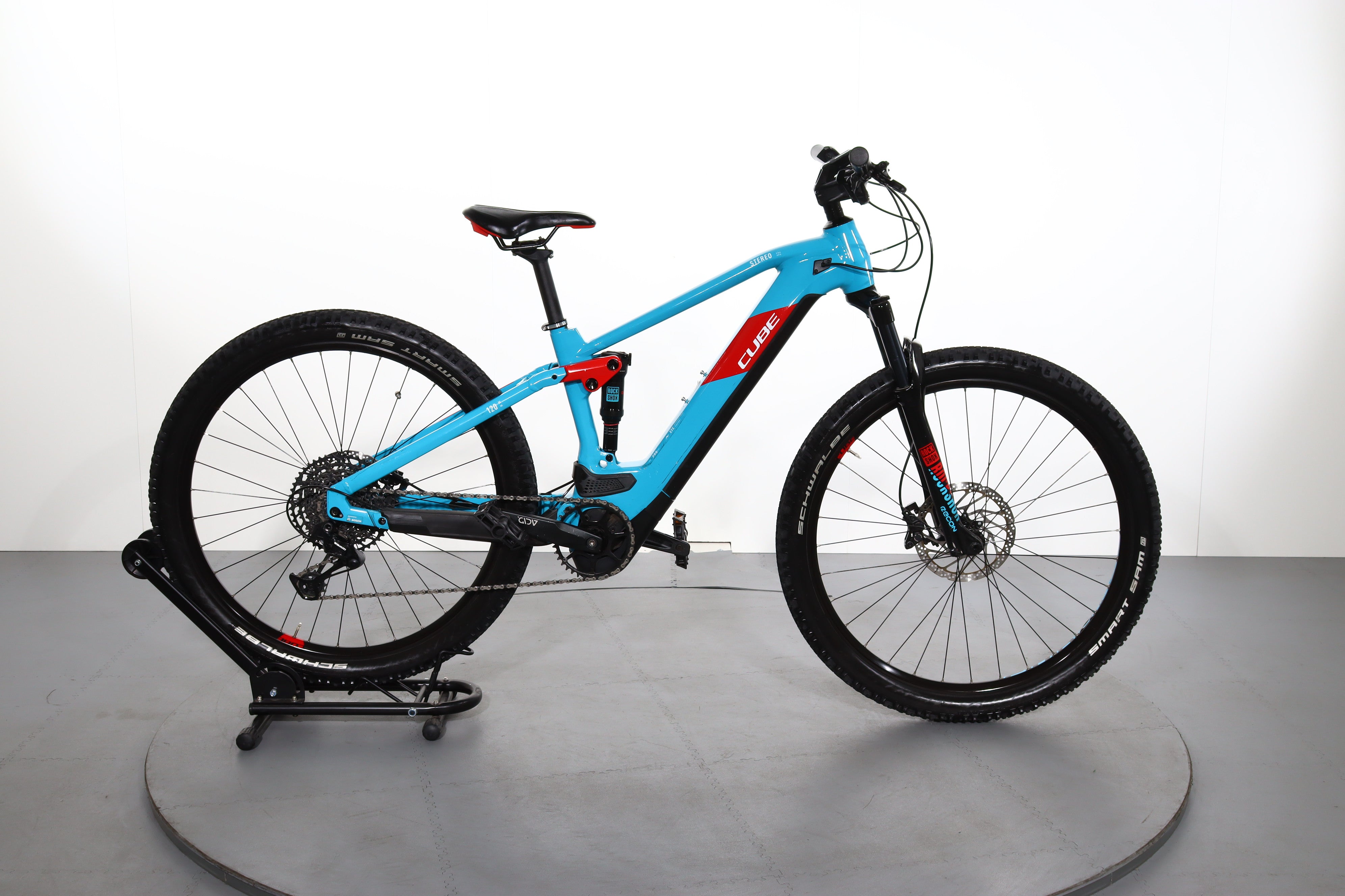 cube stereo hybrid 120 pro 625 29 petrol n red Cube Stereo Hybrid 120 Pro Electric Bike refurbished